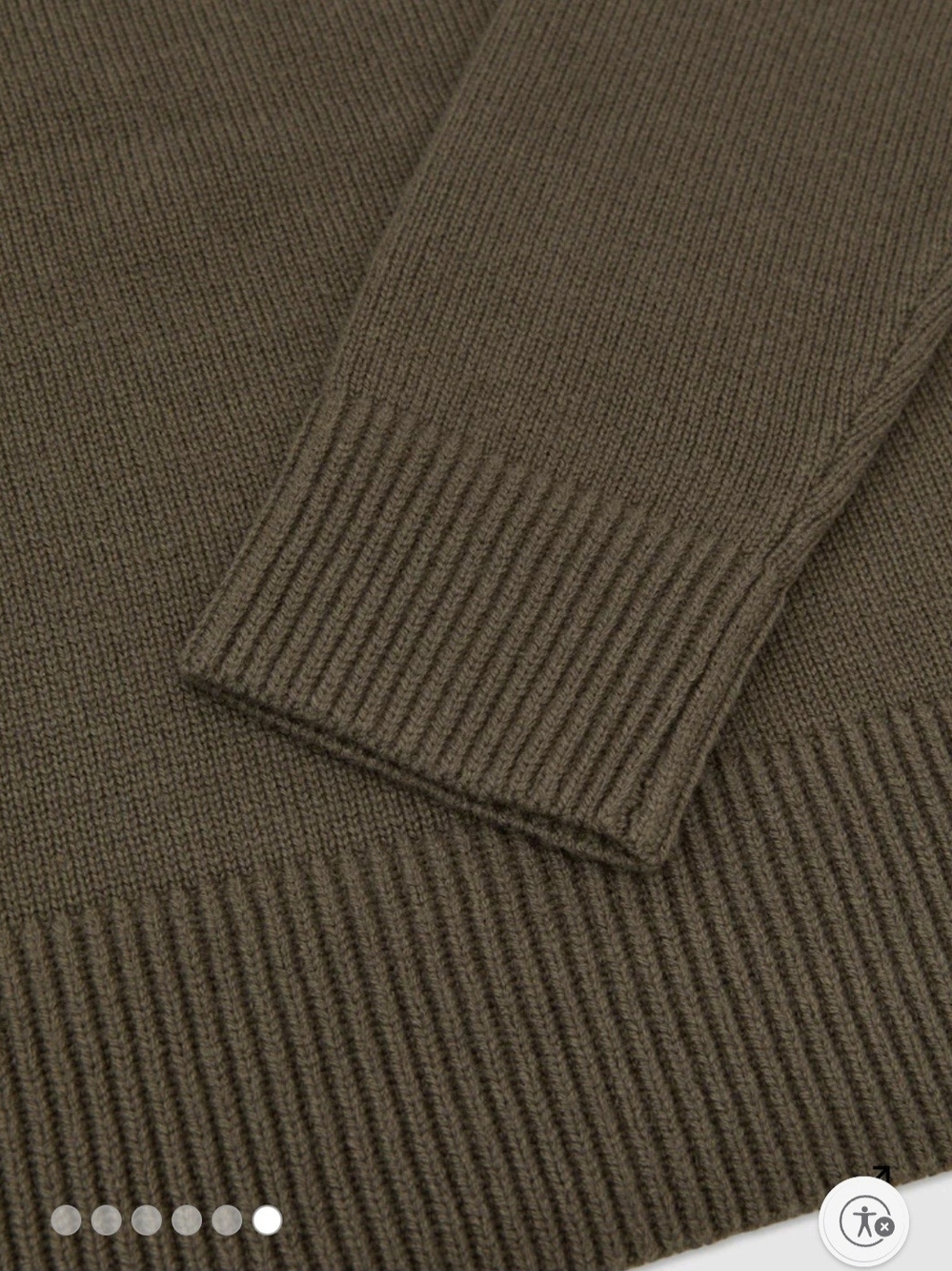 Reiss Wool Cashmere V Neck Jumper Khaki Green XS $248 - Picture 6 of 7